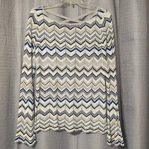 White House Black Market Sparkly Chevron Sweater Sz Small